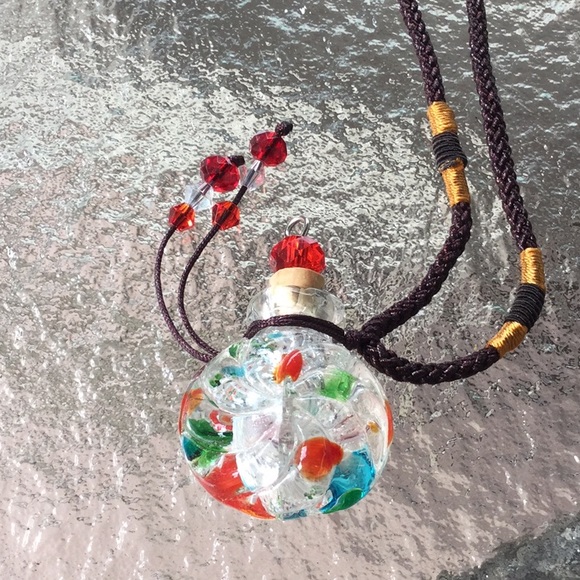 Made from Murano Glass Jewelry - New Urn/ Cremation bottle necklace ashes